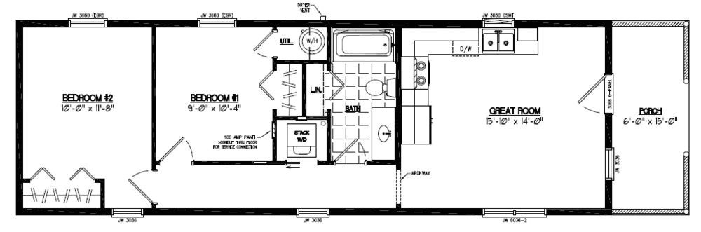 16x40 cabin floor plans