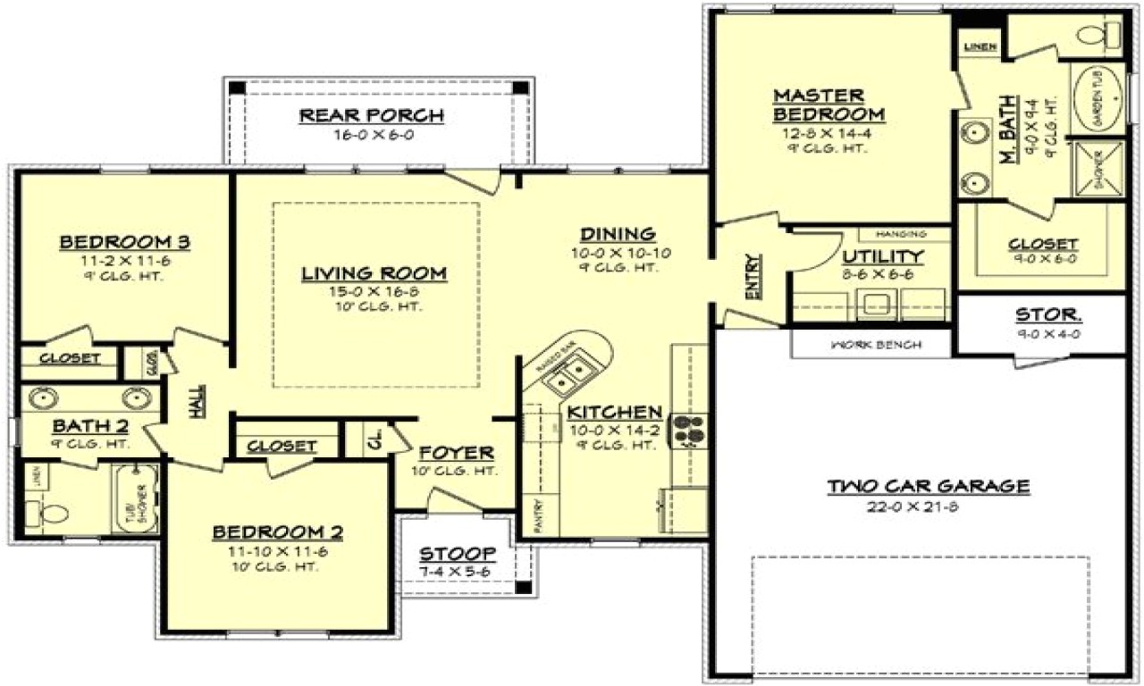7ae753a1485b7dff 1100 square feet 1500 square feet 3 bedroom house plan
