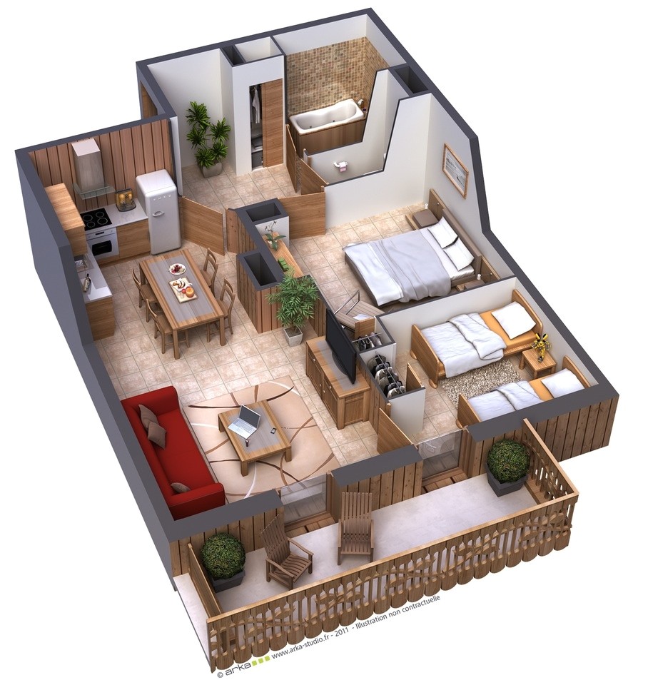 25 two bedroom houseapartment floor plans