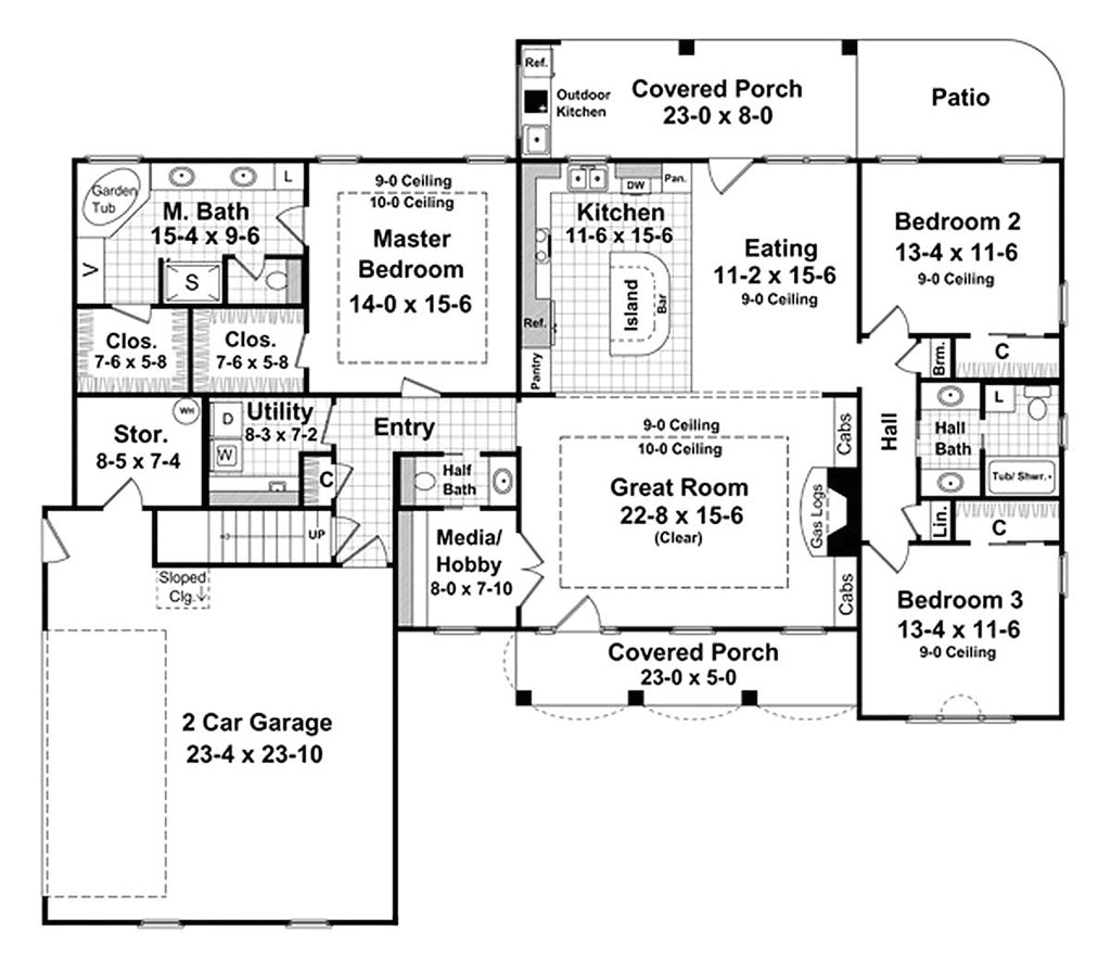 2000 square feet 3 bedrooms 2 5 bathroom traditional house plans 2 garage 27324