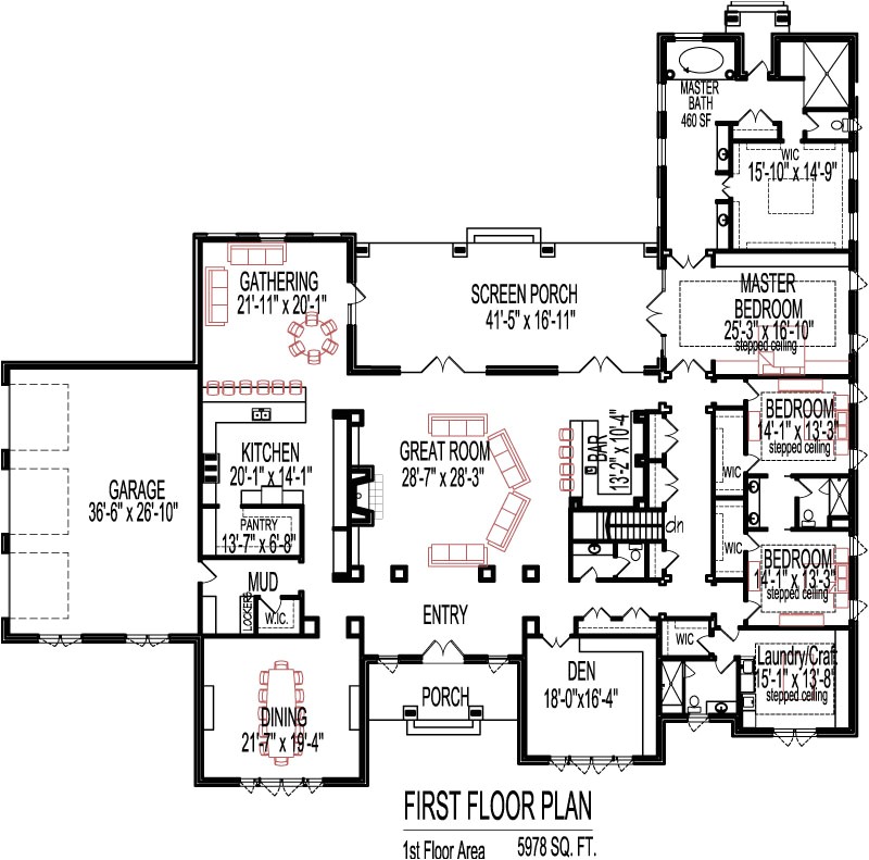 2500 square feet one story house plans