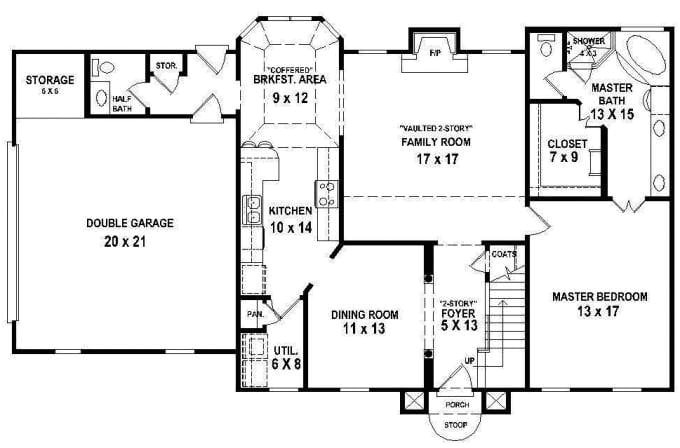 floor plans for a 4 bedroom 2 bath house