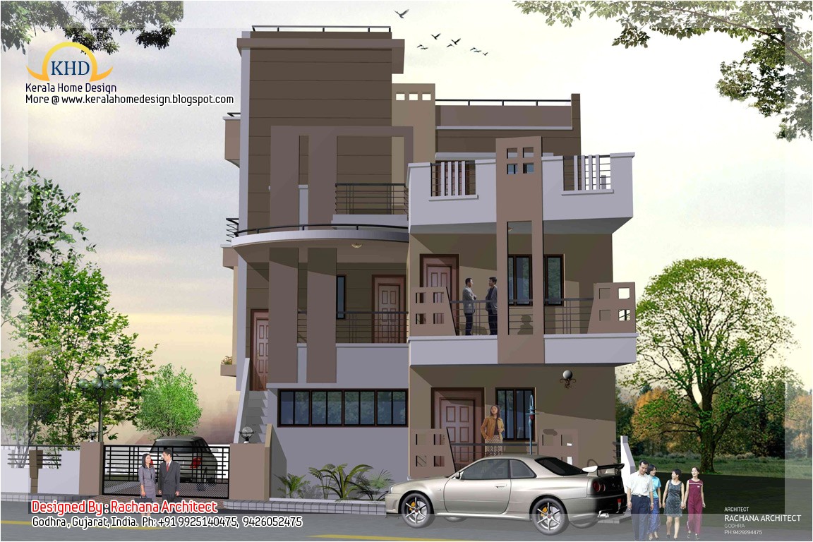 3 Story Home Plans 3 Story House Plan and Elevation 2670 Sq Ft Kerala