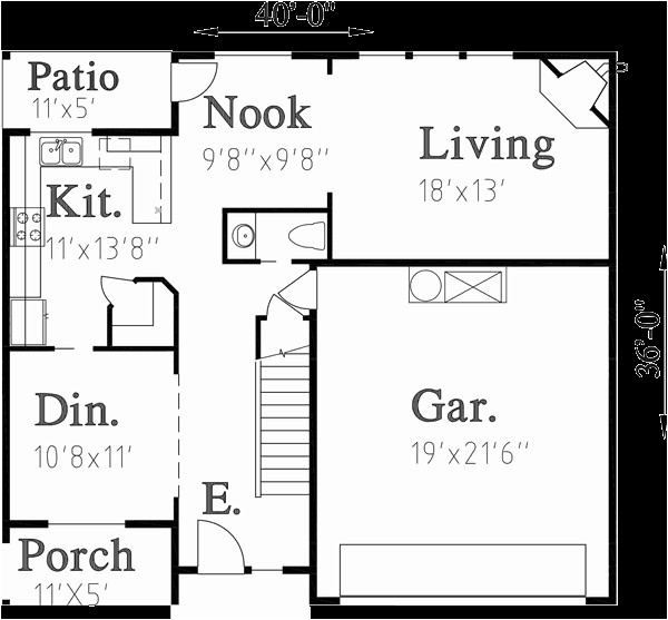 home plans 40 feet wide