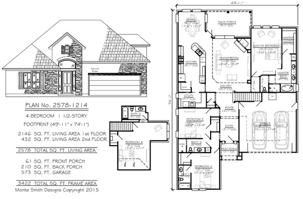 50 Foot Wide House Plans Narrow 2 Story Floor Plans 36 50 Foot Wide 