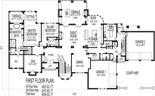 big house floor plans 2 story