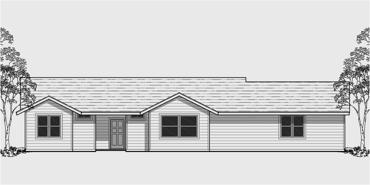  Corner Lot House Plans with Side Load Garage  Single Level 