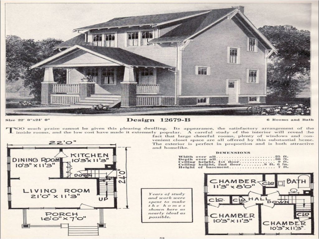 Craftsman Bungalow House Plans 1930s 1920s Craftsman Bungalow House ...