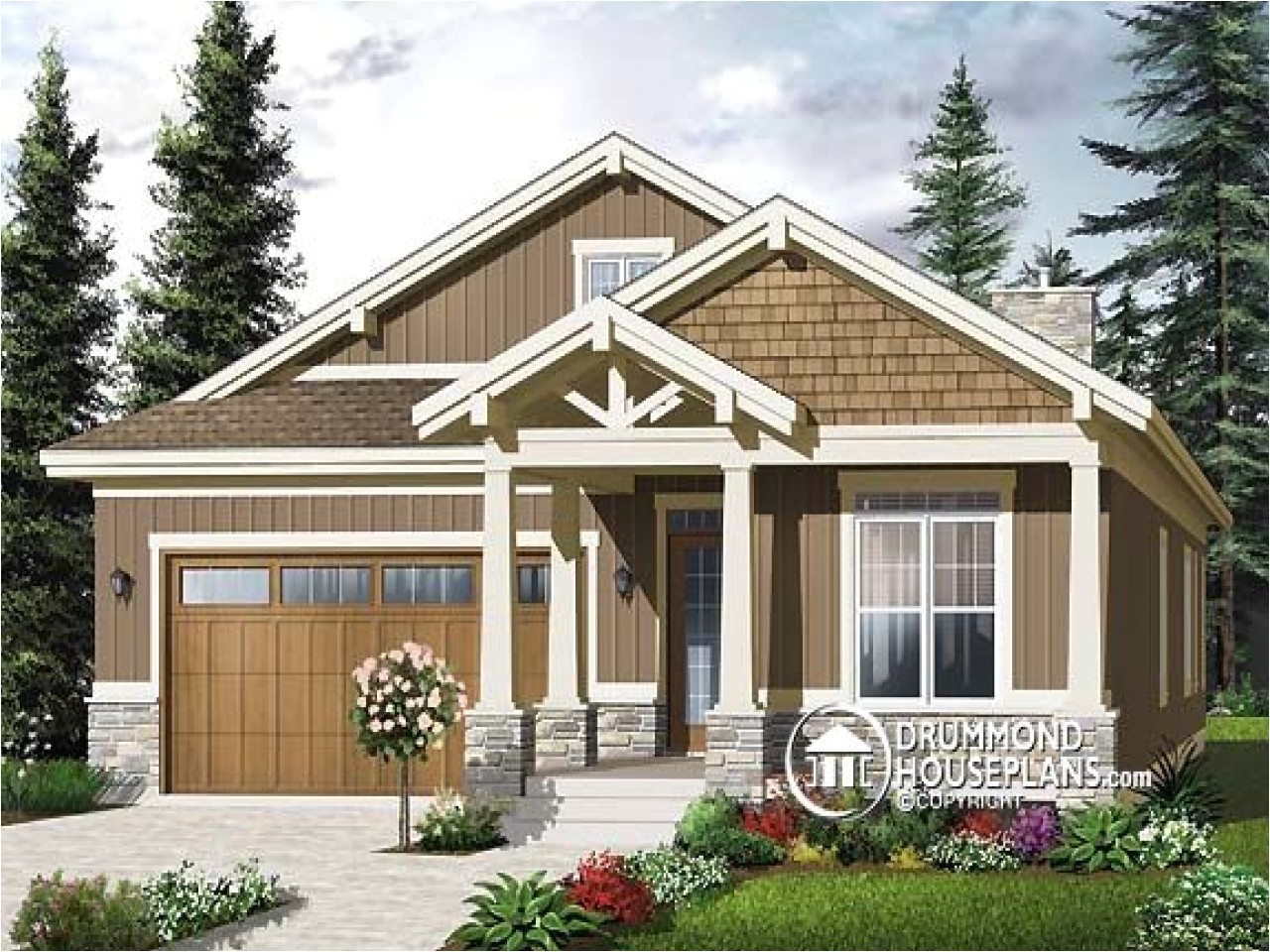 narrow lot craftsman style home plans