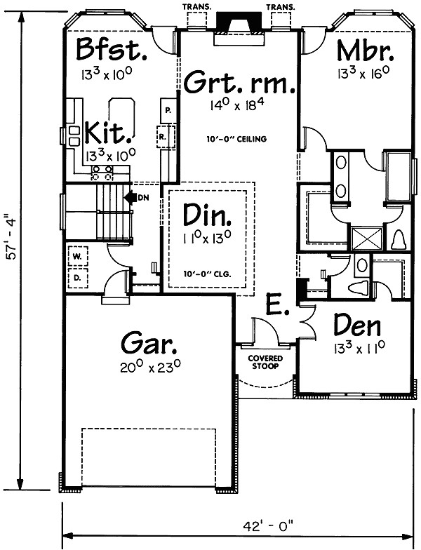 expandable ranch house plan 41802db