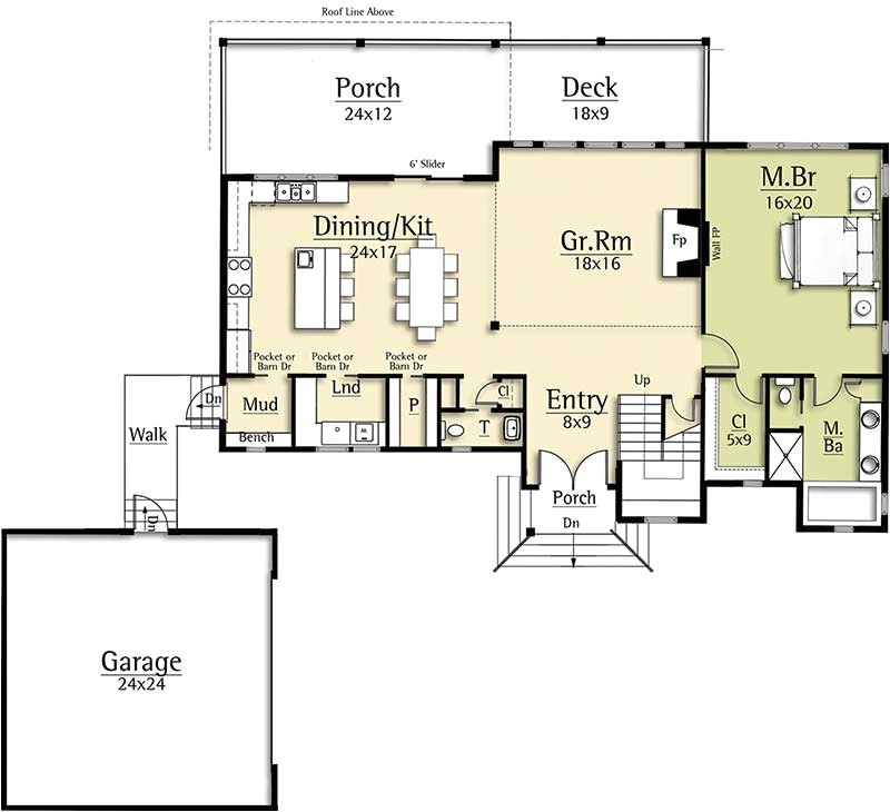 house plan two story great room