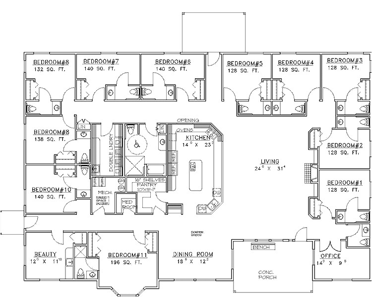 floor plans for group homes
