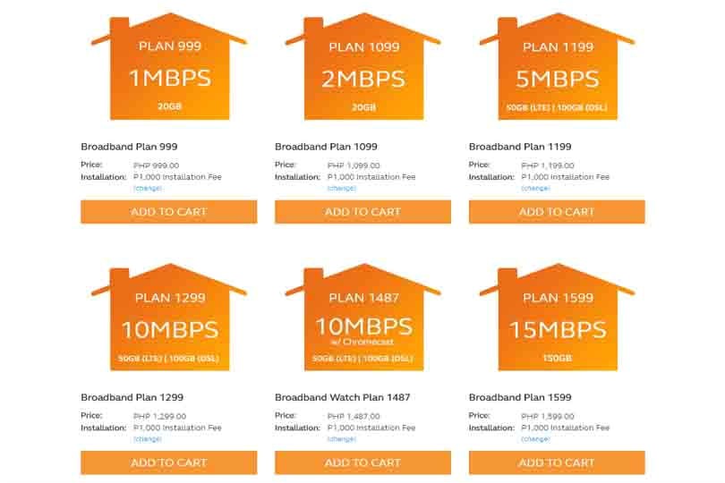 globe broadband cheaper dsl plans free wifi modem landline
