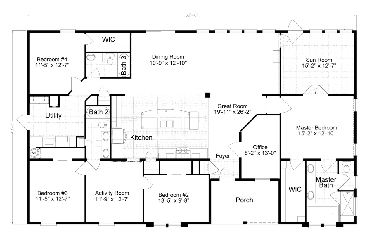 Home Floor Plan Tradewinds Tl40684b Manufactured Home Floor Plan or