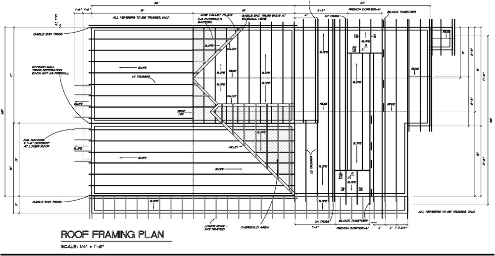 new framing details floor plan roof