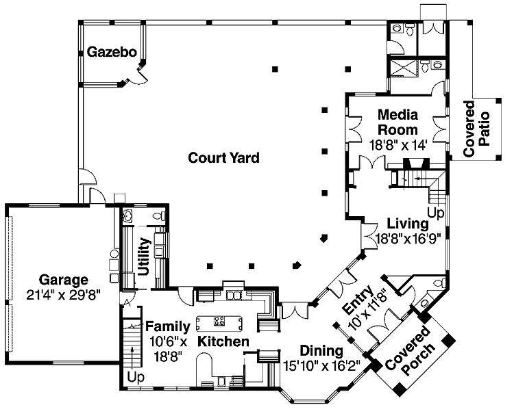 center courtyard house plans homedesignpictures