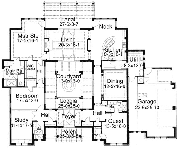 Home Plans with Courtyard In Center House Plans with Courtyards Smalltowndjs Com