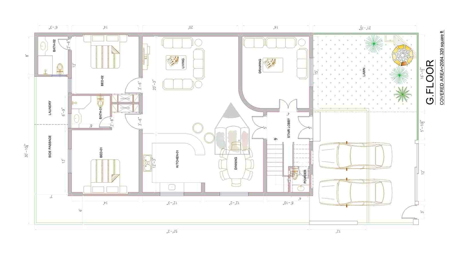 14 marla house plan layout