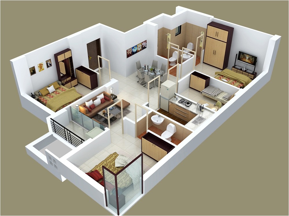 50 four 4 bedroom apartmenthouse plans