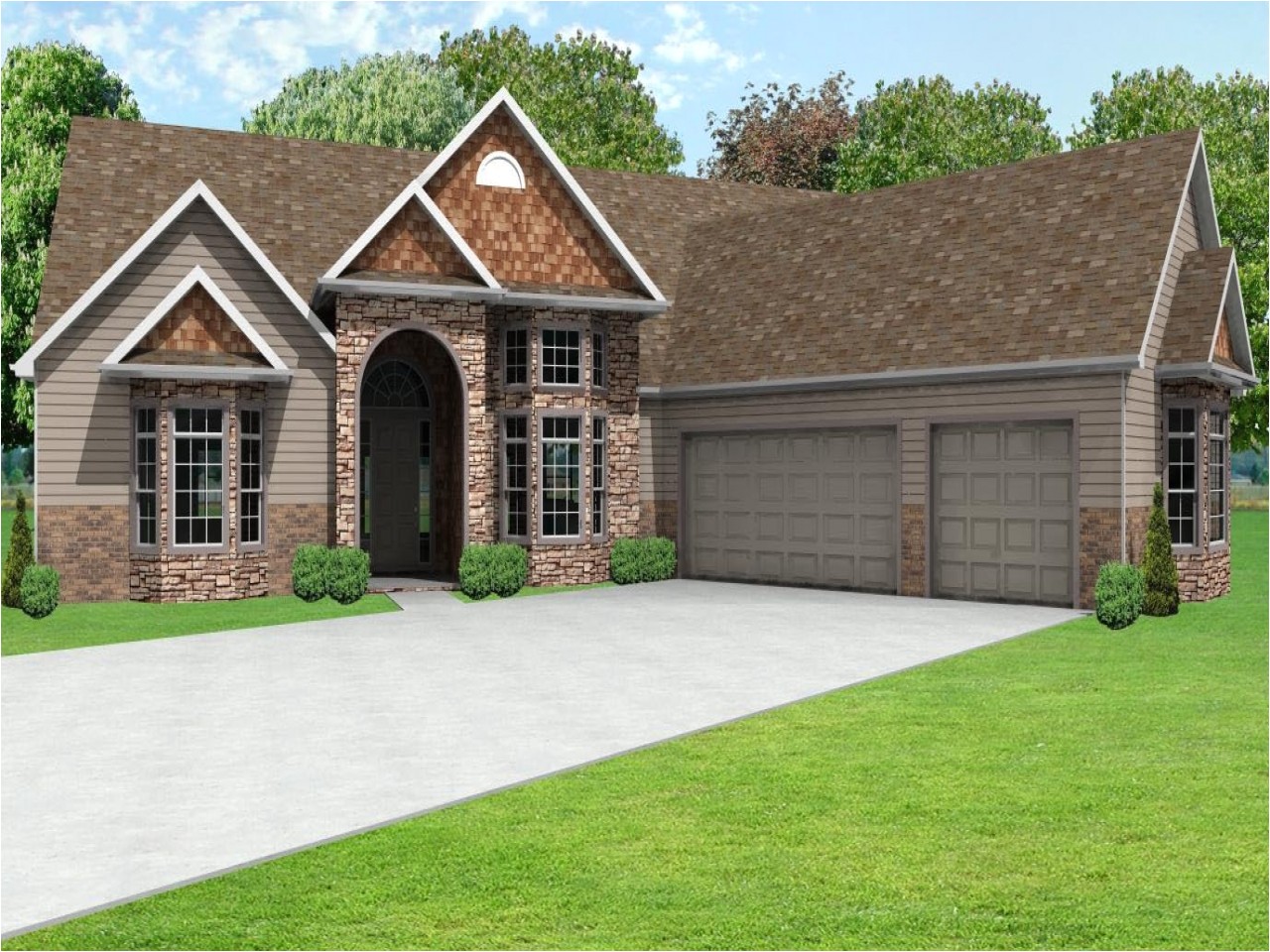 perfect ranch house plans with 3 car garage
