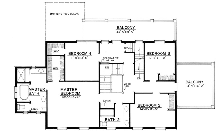 house plans with balcony on second floor