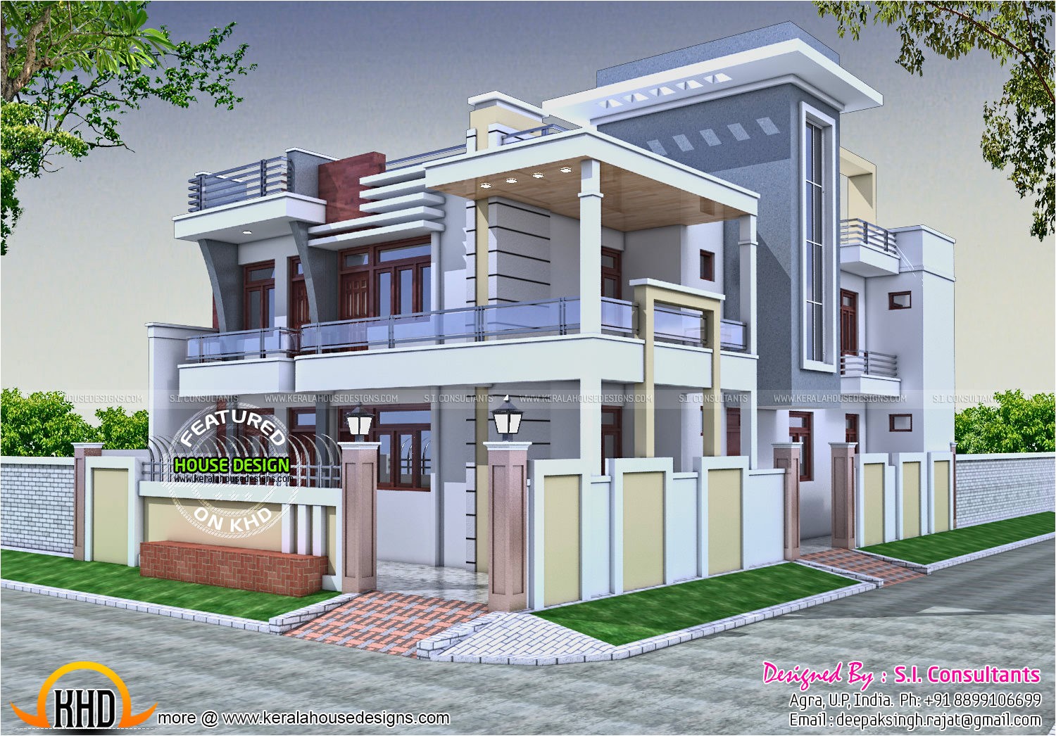 36x62 decorative modern house in india