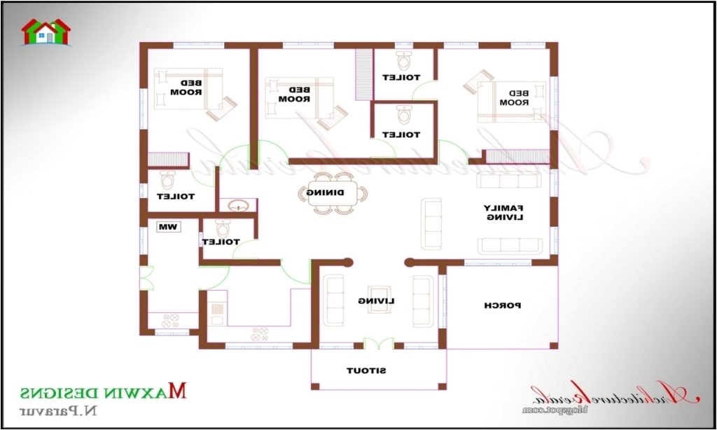 single floor 4 bedroom house plans kerala
