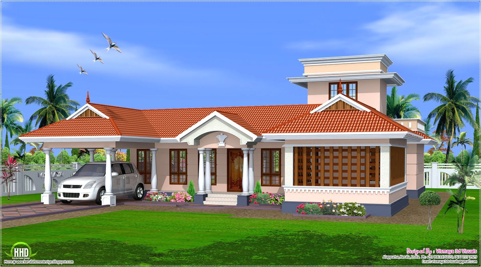 style single floor house design kerala home plans