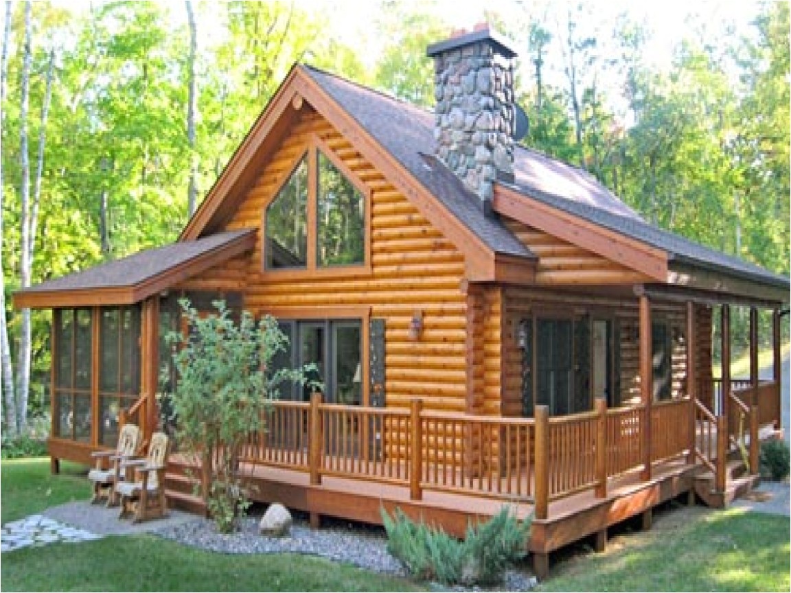 5675 log home with wrap around porch plans
