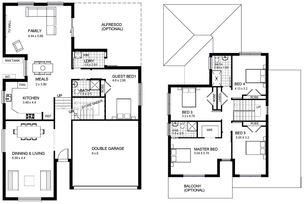two storey house design with floor plan