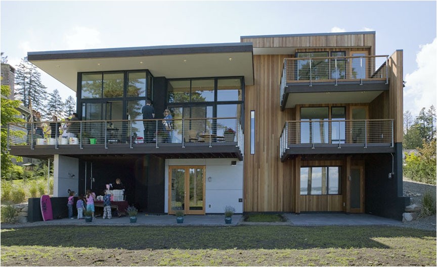 three level waterfront modern home bainbridge island residence