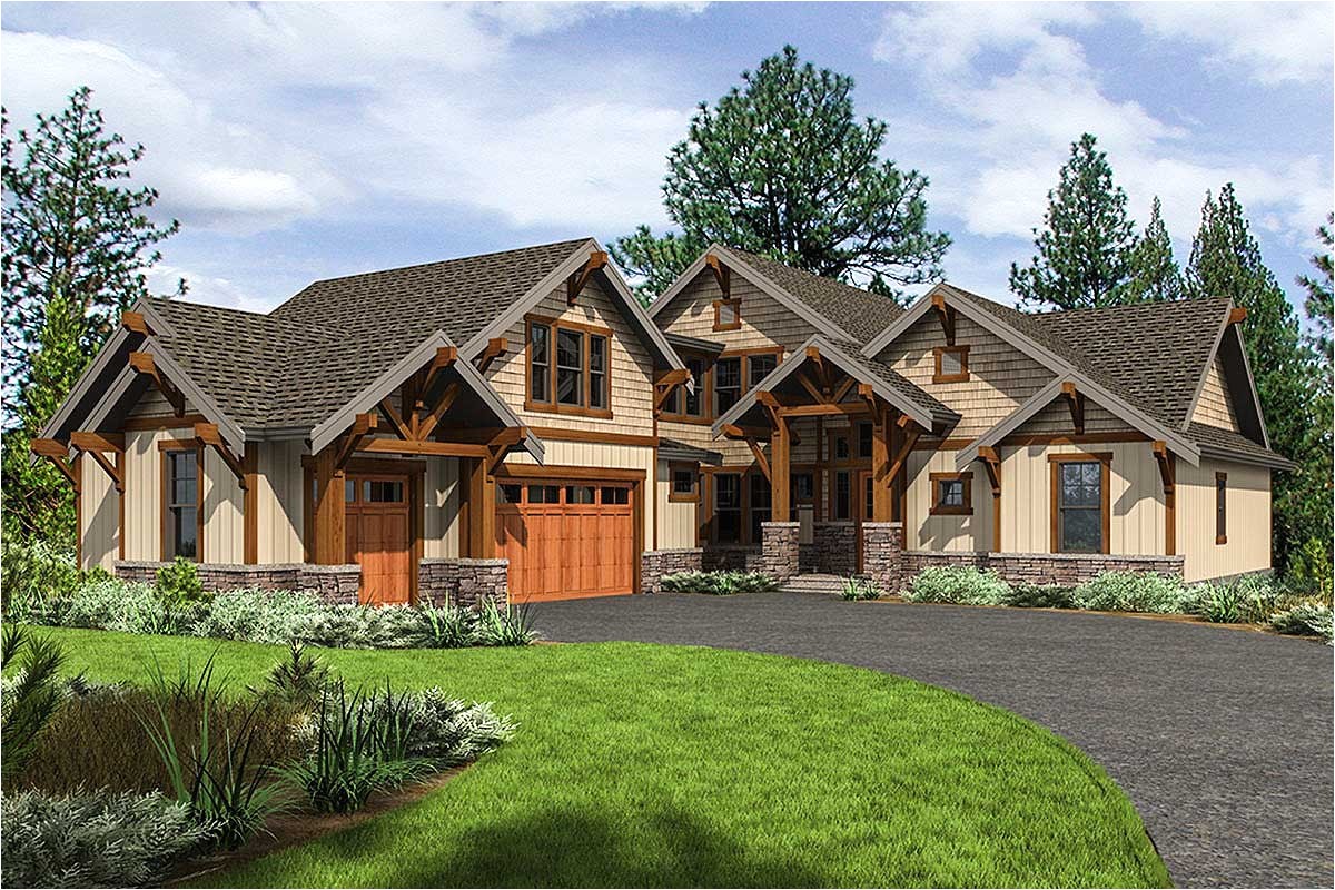 mountain craftsman home plan with 2 upstairs bedrooms 23701jd