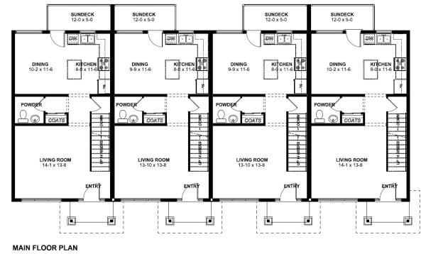 3 unit multi family house plans