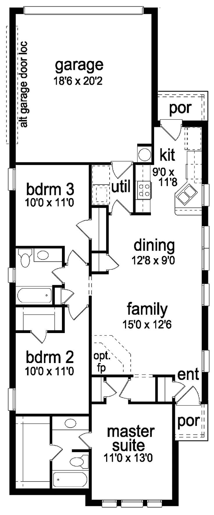 2 story house plans for narrow lots