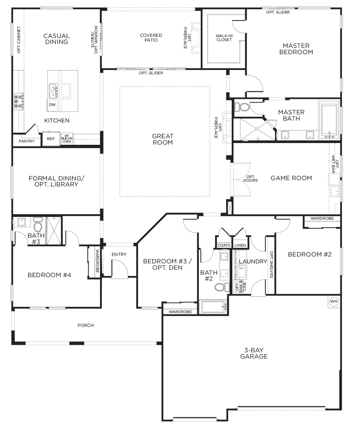 love this layout with extra rooms single story floor plans one story house plans pardee homes a lot of potential