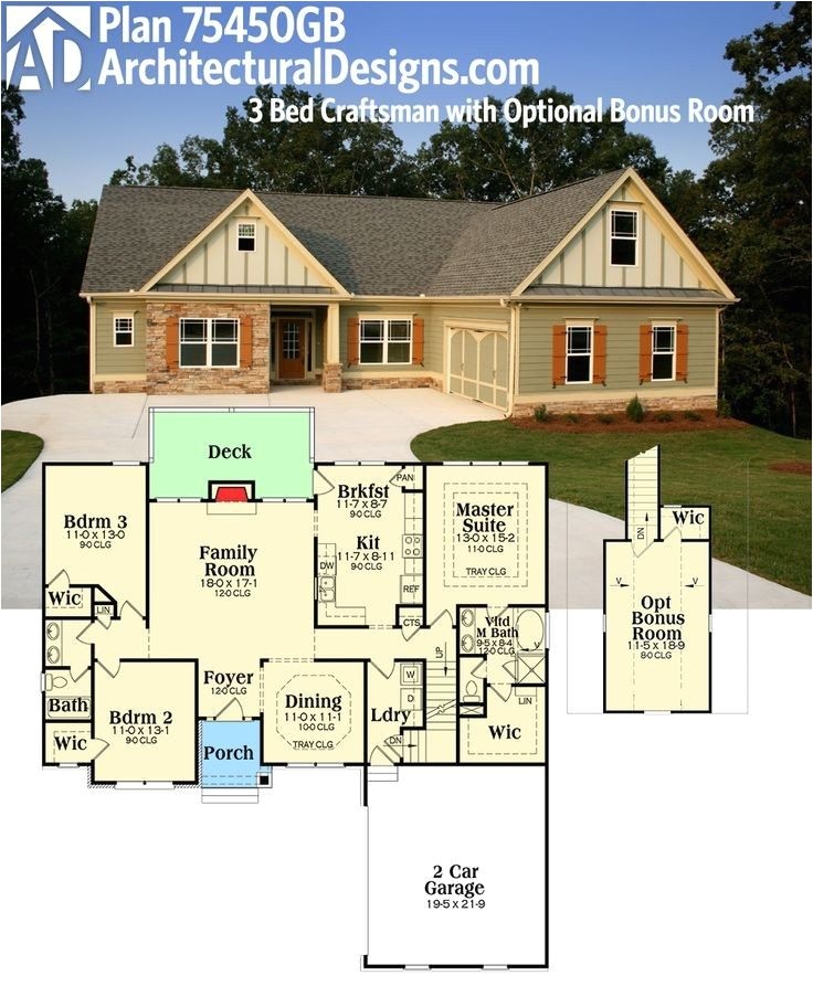 ranch house plans with bonus room above garage