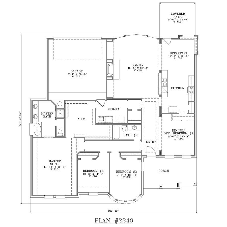 one story house plans with large kitchens