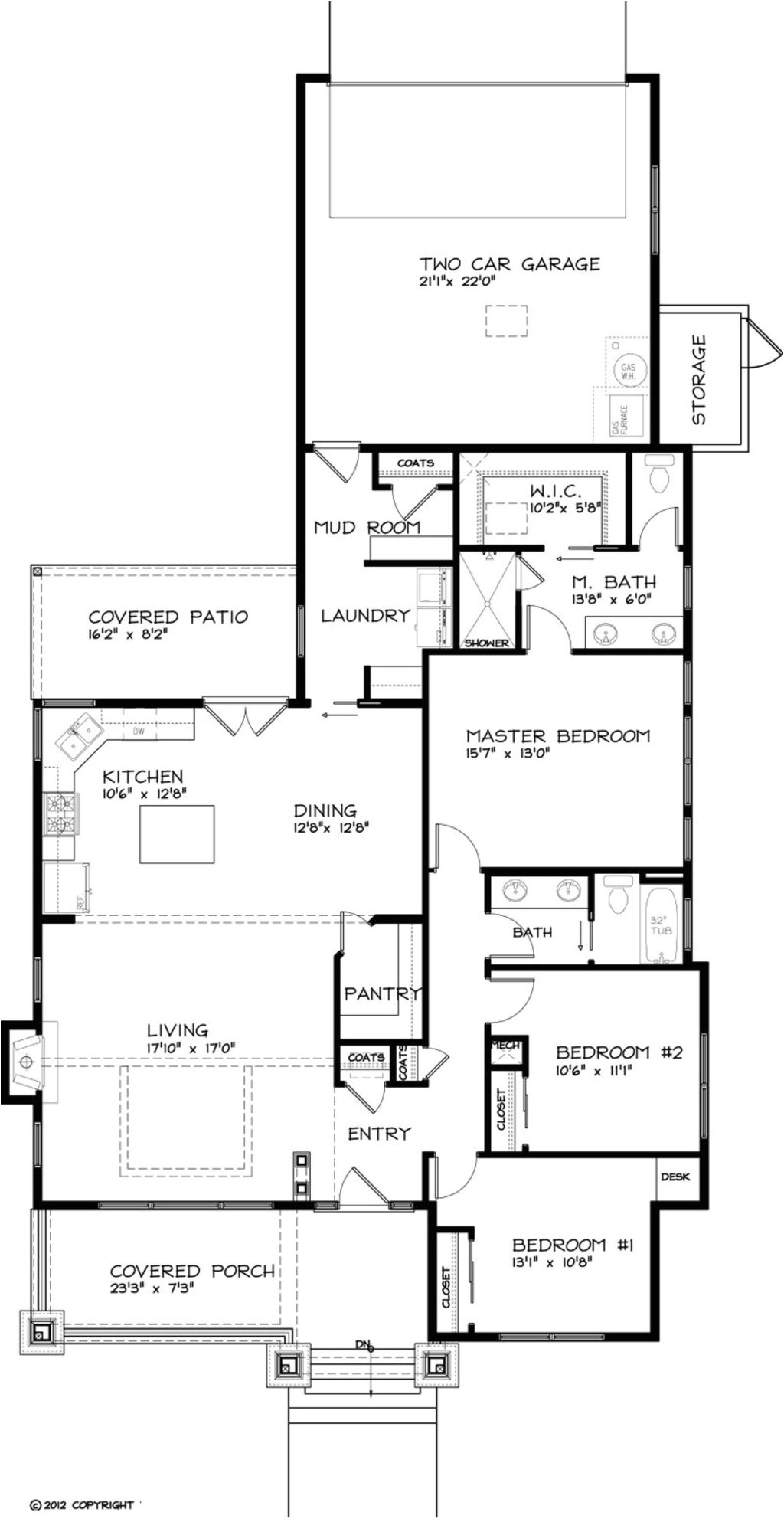 1749 square feet 3 bedrooms 2 bathroom bungalow house plans 2 garage 37159