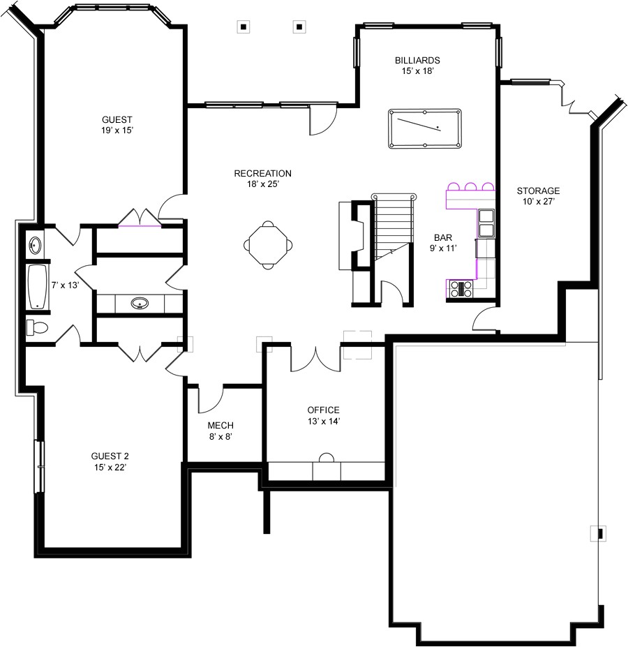 ranch house basement floor plans