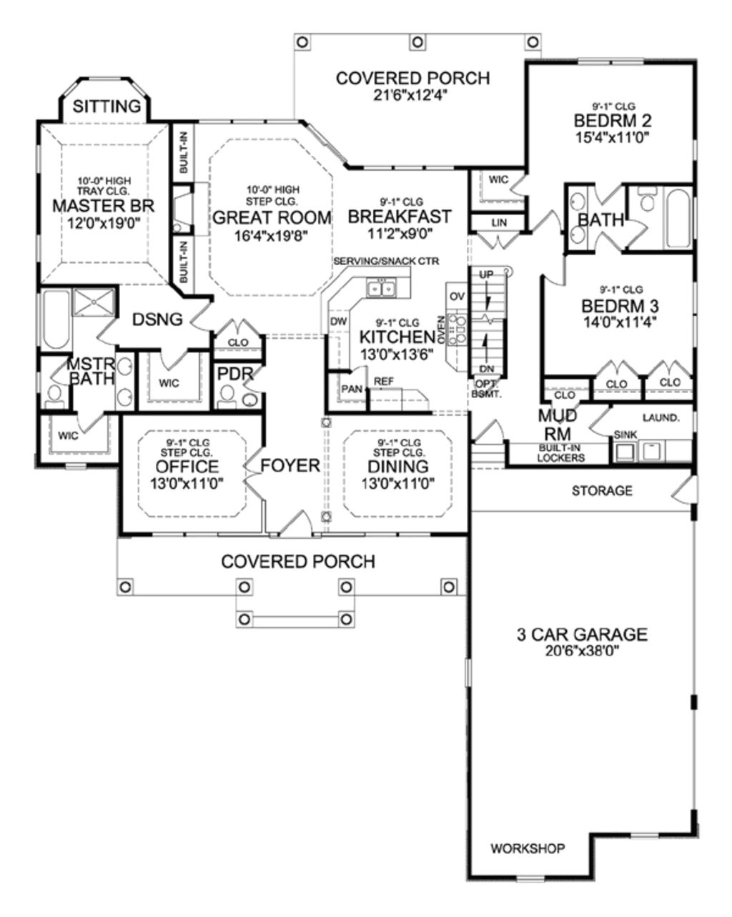 ranch with walkout basement house plans