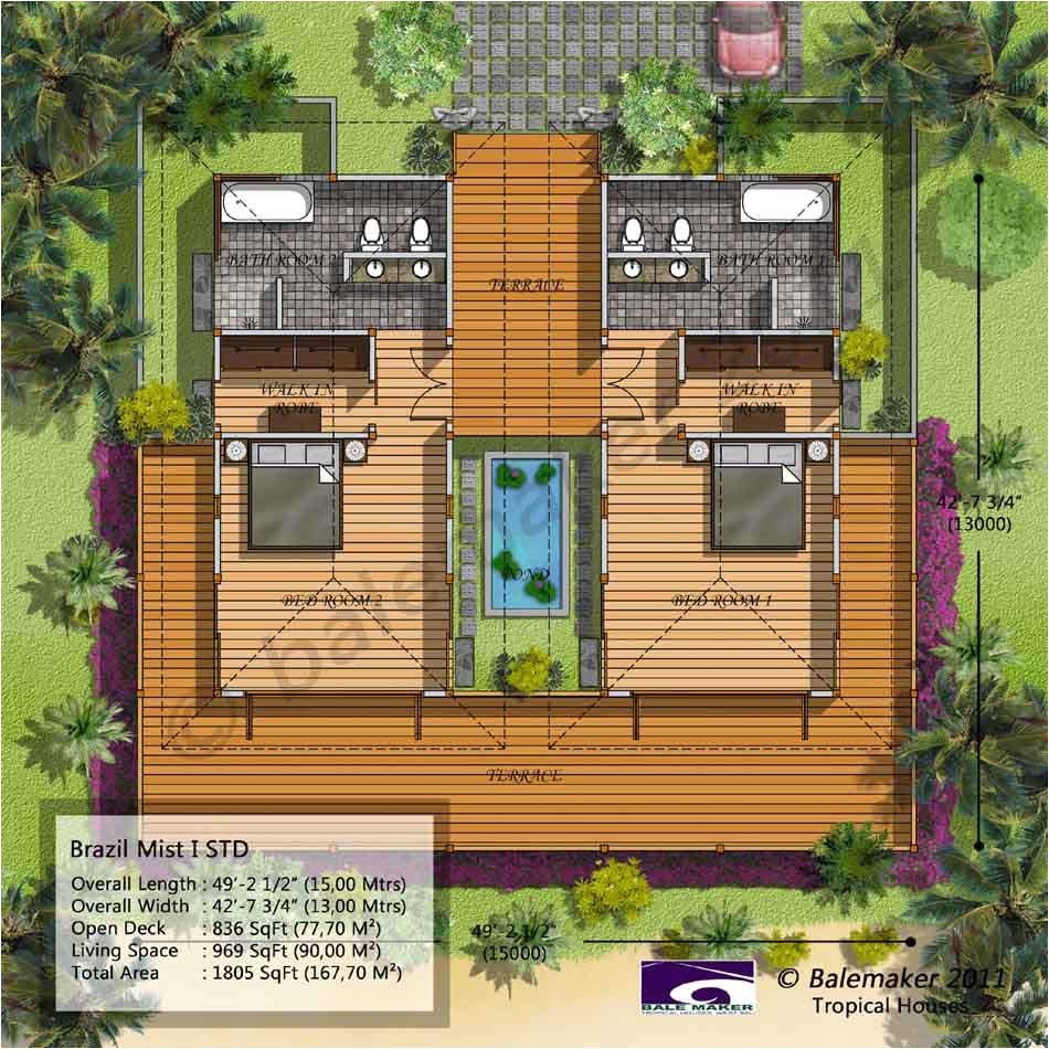tropical house plans with modern colors decorating