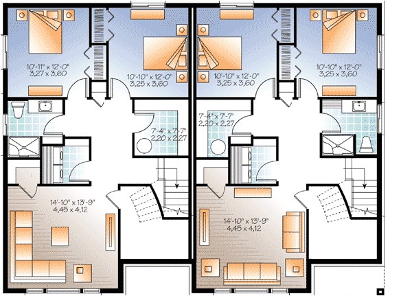 sleek modern multi family house plan 22330dr