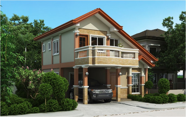 two storey house plan with balcony