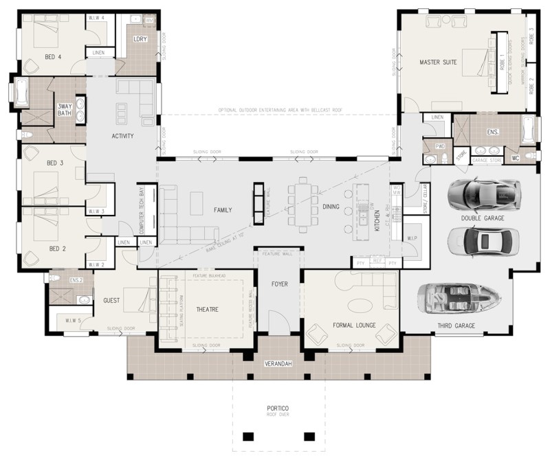 floor plan friday u shaped 5 bedroom family home