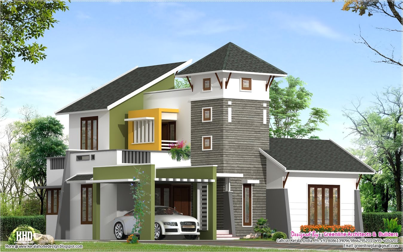 Unique Homes Plans Unique 2220 Sq Feet Villa Elevation Kerala Home Design