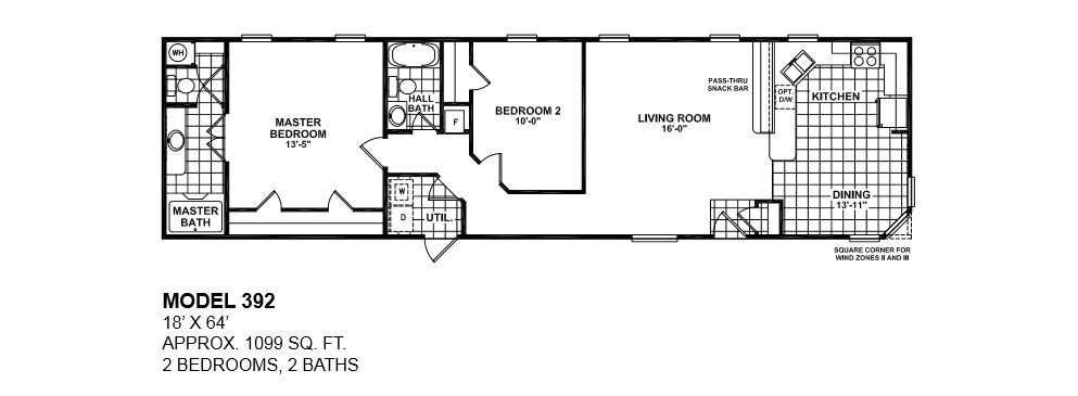 single wide mobile home floor plans 2 bedroom