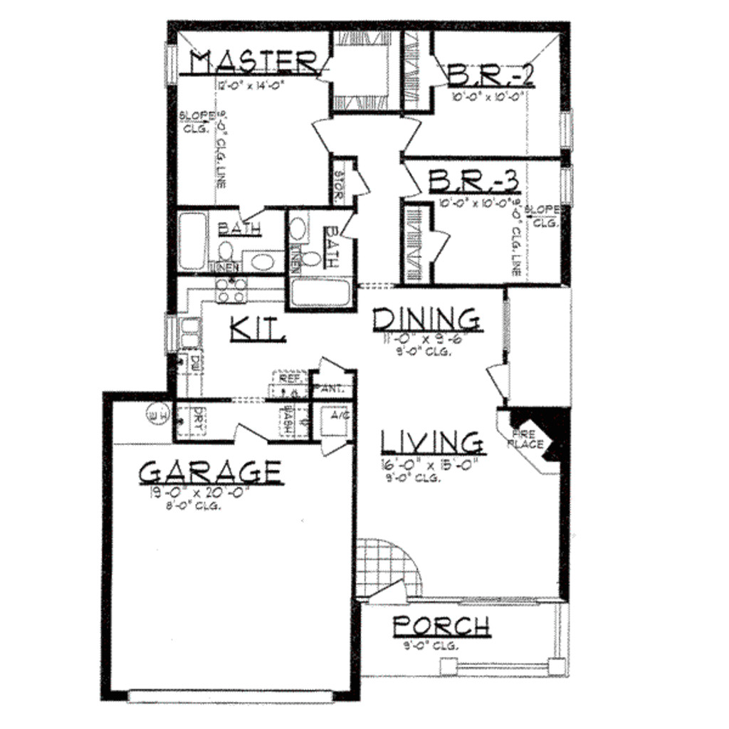 1250 square feet 3 bedrooms 2 bathroom country house plans 2 garage 10980