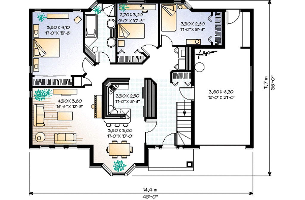 1250 square feet 3 bedrooms 1 bathroom european house plans 1 garage 2867