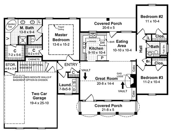 1500 square feet 3 bedrooms 2 bathroom traditional house plans 2 garage 13694