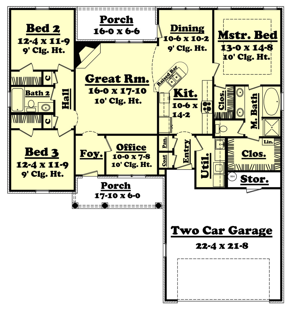 1700 square feet 3 bedrooms 2 bathroom french country plans 2 garage 32584